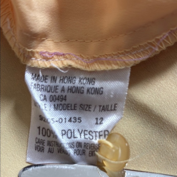 VINTAGE peach Button Down Shirt with Dress Collar scallop hem sz 12 - Picture 10 of 10